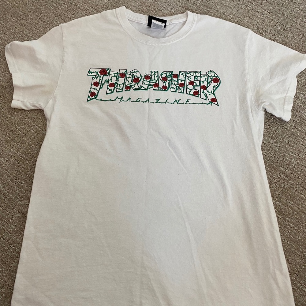 Men’s thrasher roses white short sleeve